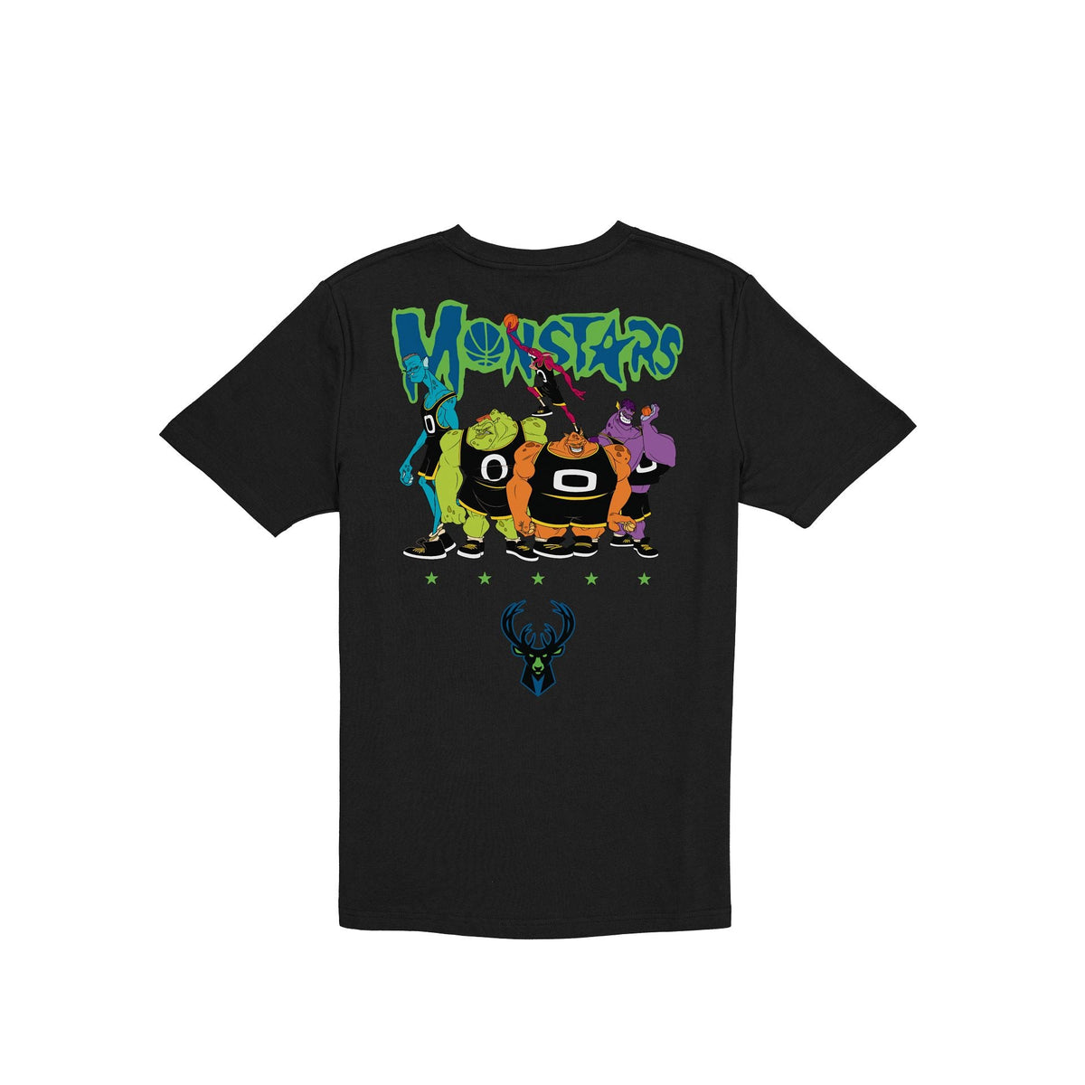 Space Jam x Milwaukee Bucks Monstars Black T-Shirt