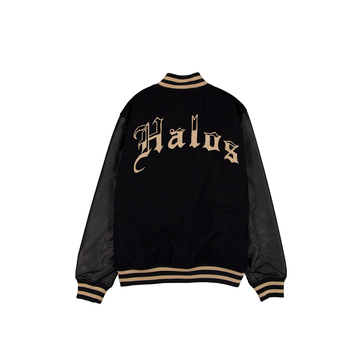 Los Angeles Angels Gothic Lettering Black Wool Varsity Jacket