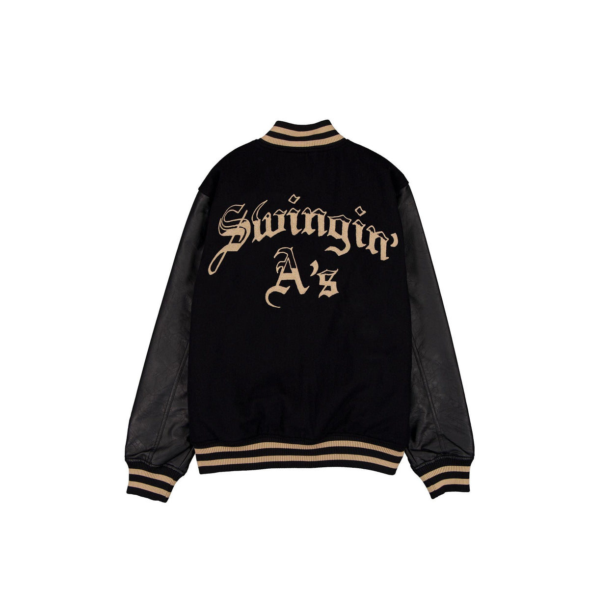 Athletics Gothic Lettering Black Wool Varsity Jacket