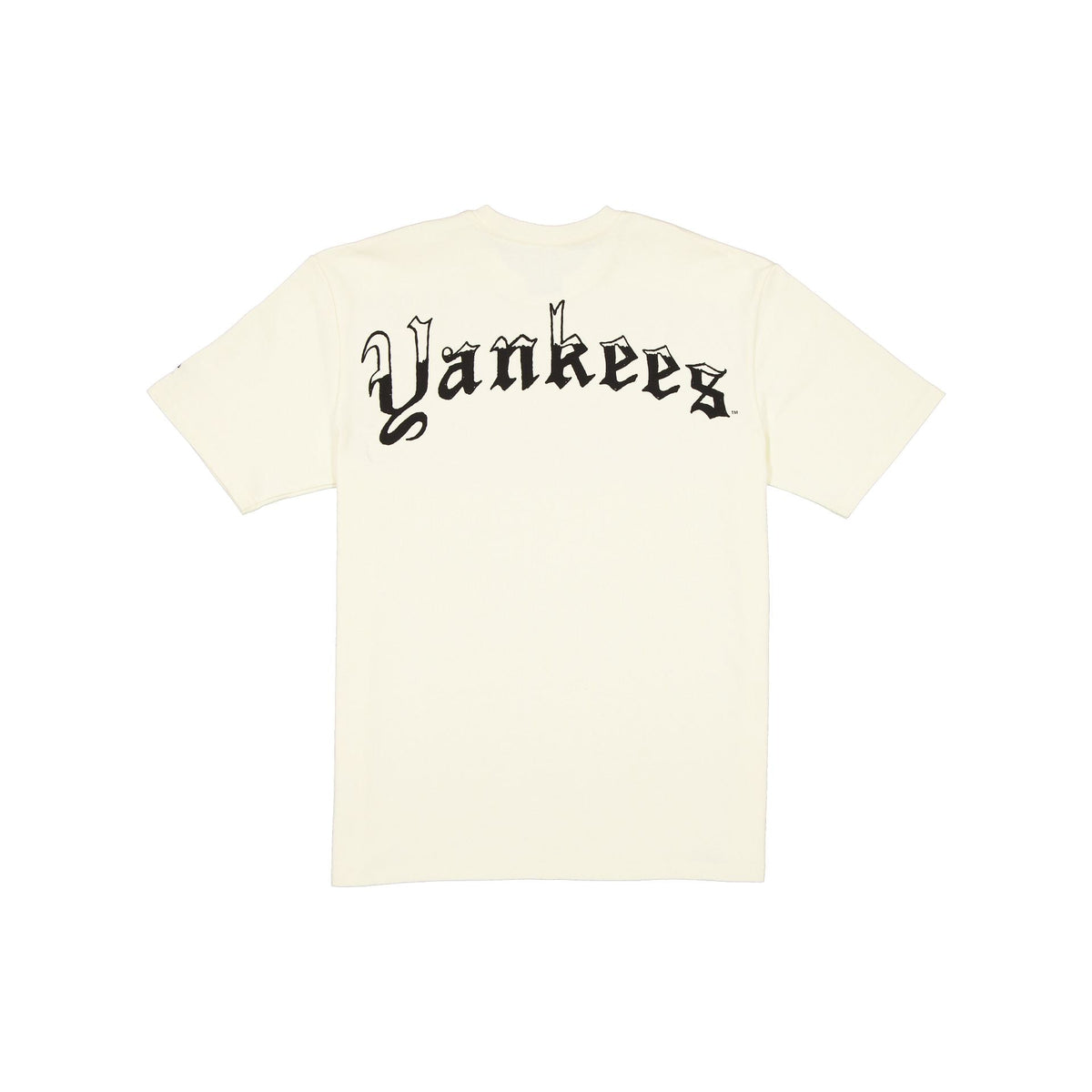 New York Yankees Gothic Lettering Chrome White T-Shirt