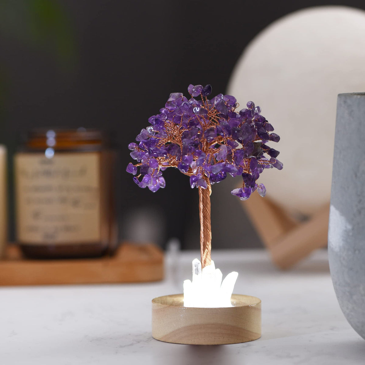 Olivenorma Amethyst Crystal Feng Shui Tree Lamp