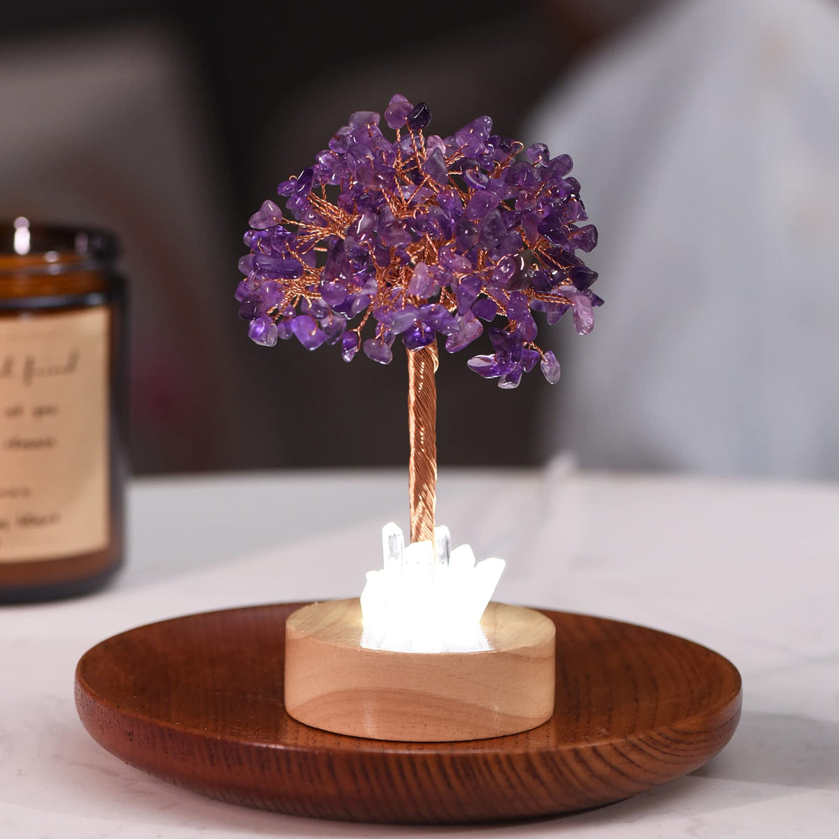 Olivenorma Amethyst Crystal Feng Shui Tree Lamp