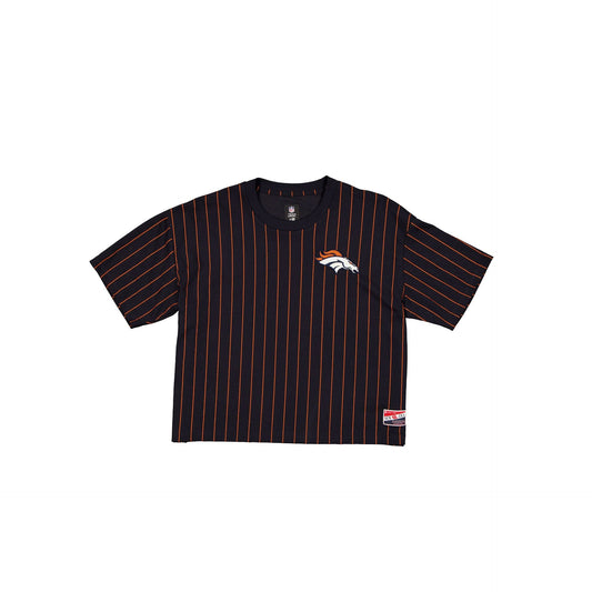 Denver Broncos Throwback Women's Cropped Pinstripe T-Shirt