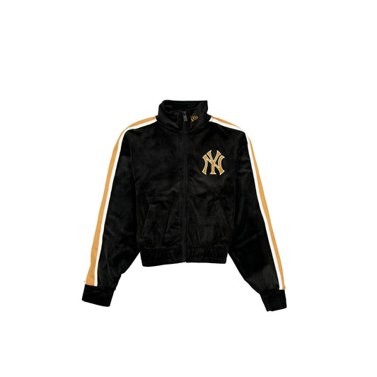 New York Yankees Women's Black Velour Track Jacket