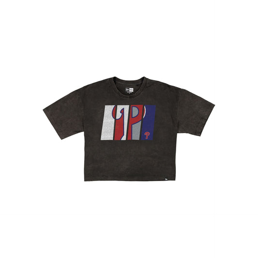 Philadelphia Phillies Sport Night Black Cropped Women's T-Shirt