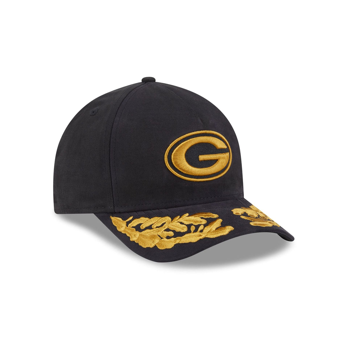 Alpha Industries x Green Bay Packers Black 9FORTY M-Crown A-Frame Snapback Hat