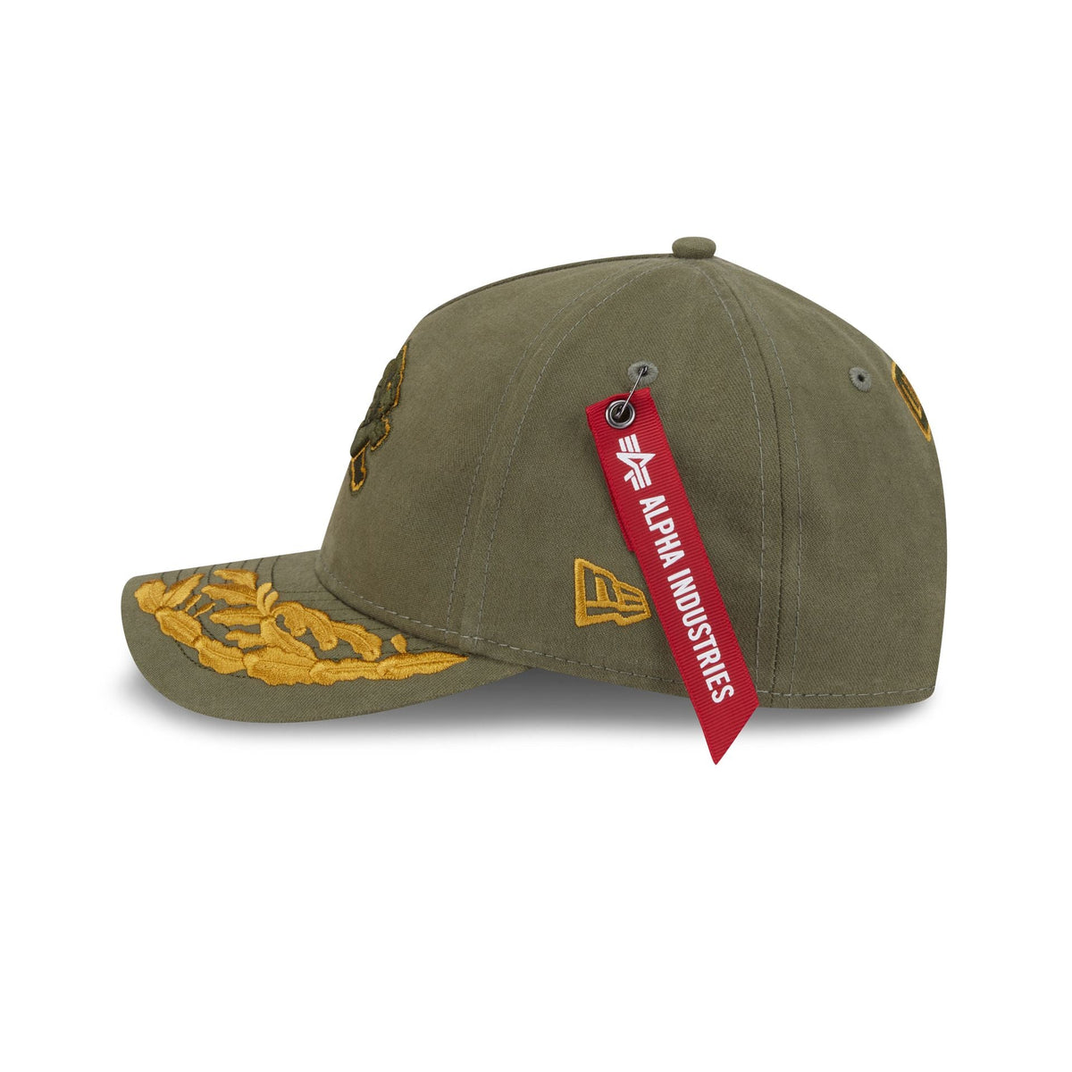 Alpha Industries x Detroit Lions Olive Green 9FORTY M-Crown A-Frame Snapback Hat