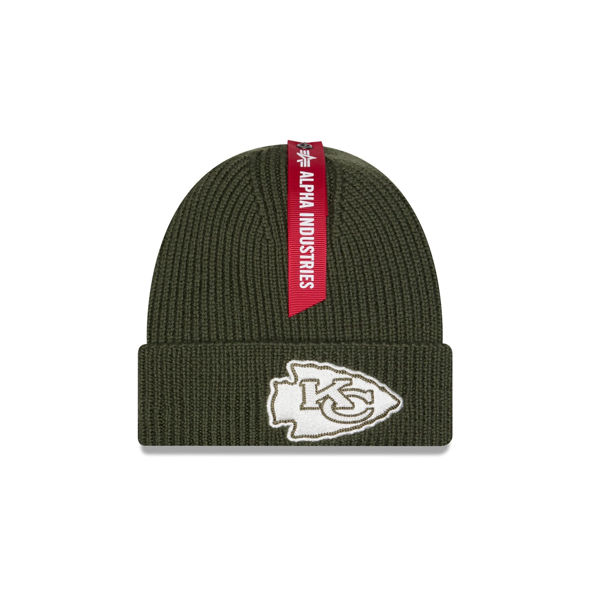 Alpha Industries x Kansas City Chiefs Olive Green Cuff Knit Hat