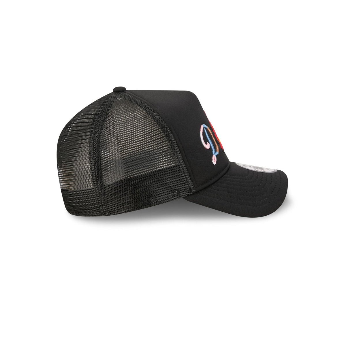 Los Angeles Dodgers Rainbow Wordmark 9FORTY A-Frame Trucker Hat