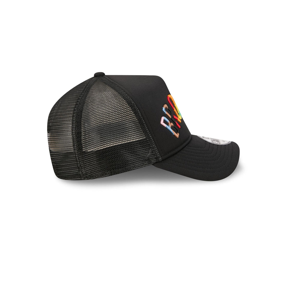 Brooklyn Nets Rainbow Wordmark 9FORTY A-Frame Trucker Hat