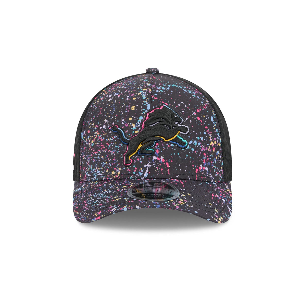 Detroit Lions 2025 Crucial Catch 9FORTY M-Crown A-Frame Trucker Hat
