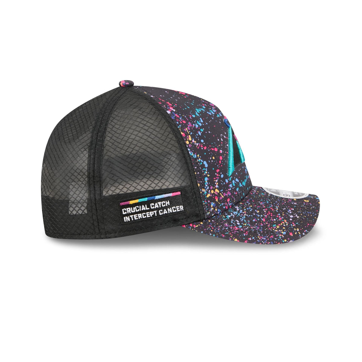Carolina Panthers 2025 Crucial Catch 9FORTY M-Crown A-Frame Trucker Hat
