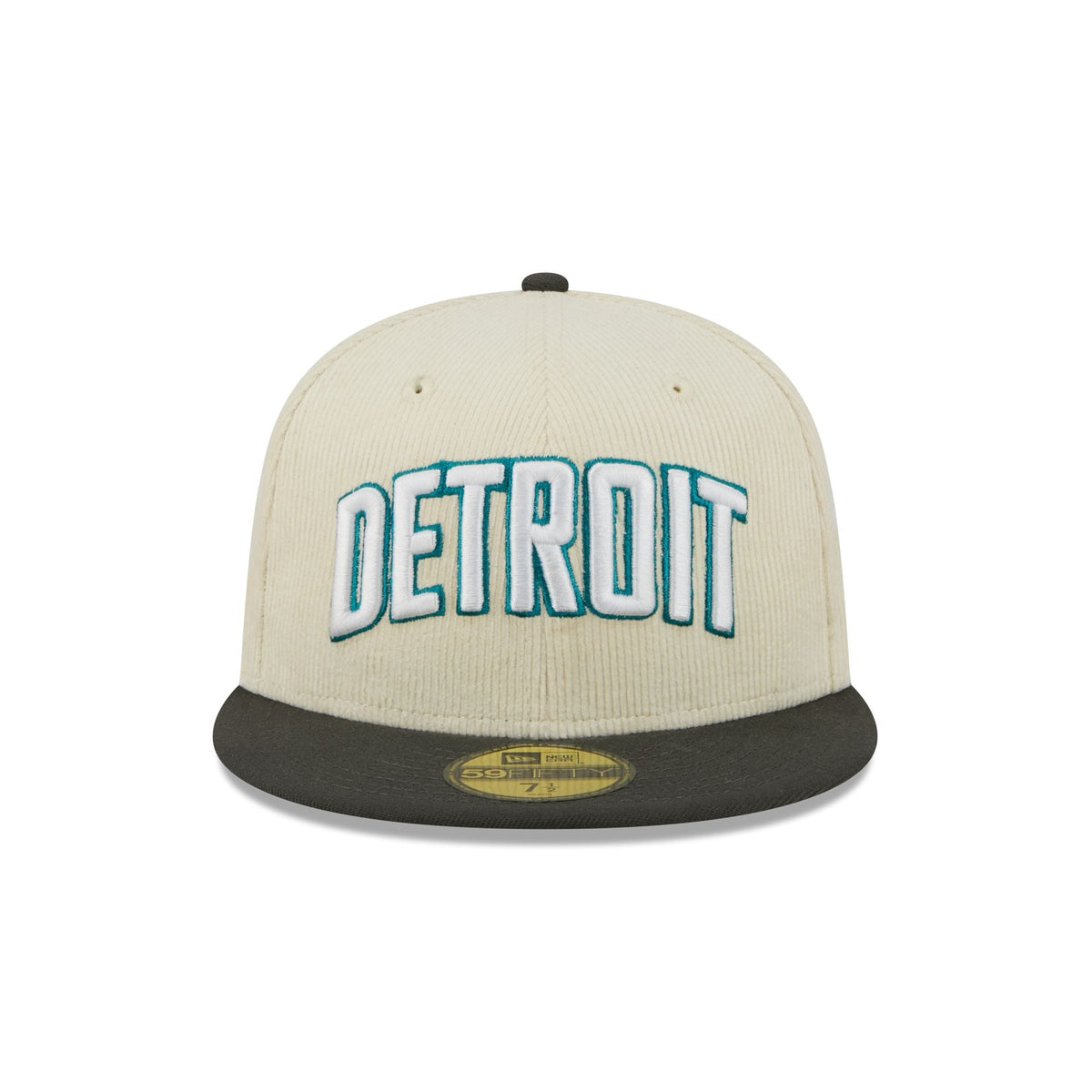 Detroit Pistons 2025 City Edition Chrome White Corduroy 59FIFTY Fitted Hat