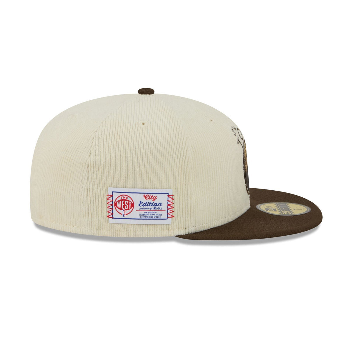 Golden State Warriors 2025 City Edition Chrome White Corduroy 59FIFTY Fitted Hat