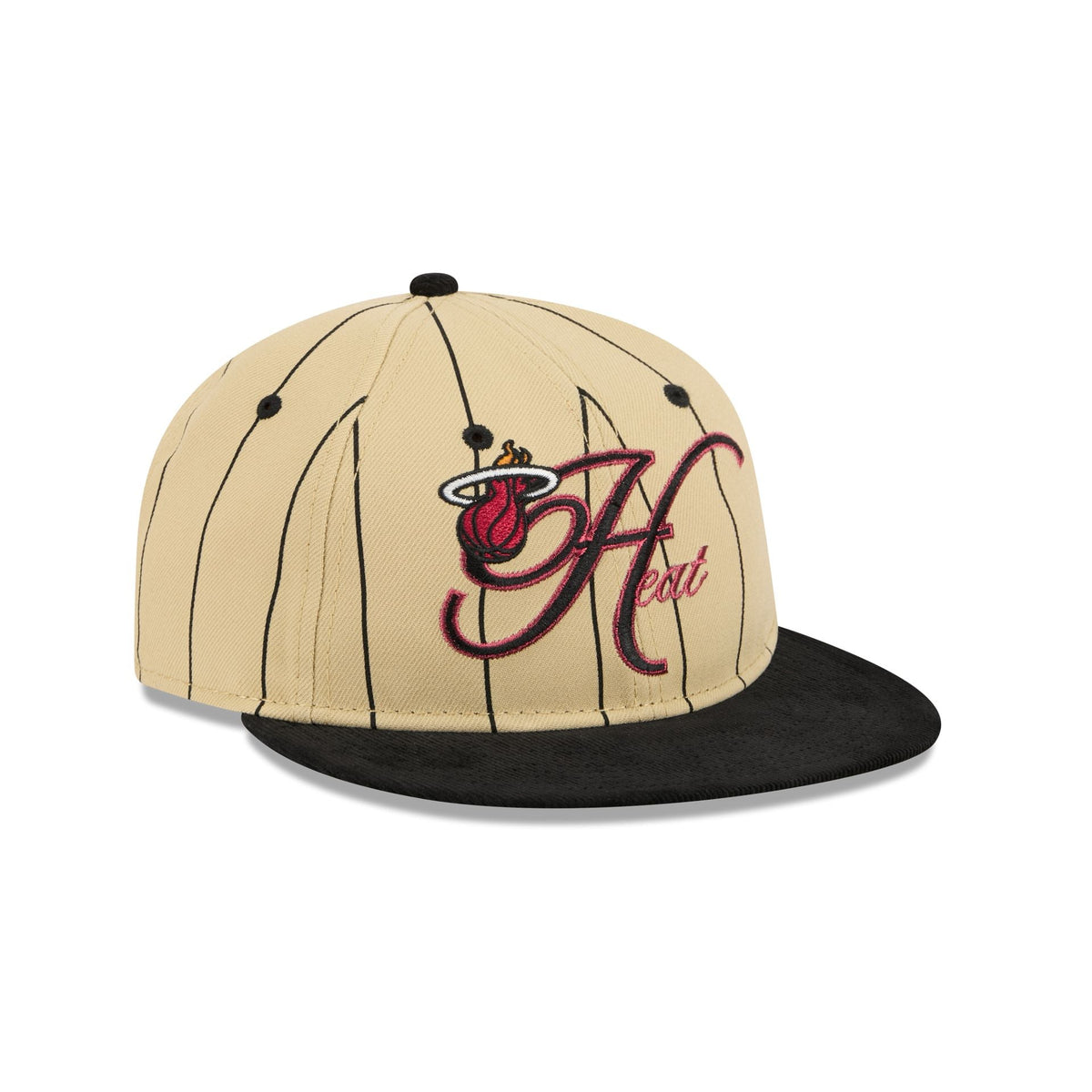 Miami Heat Pinstripe Script Retro Crown 9FIFTY Adjustable Hat