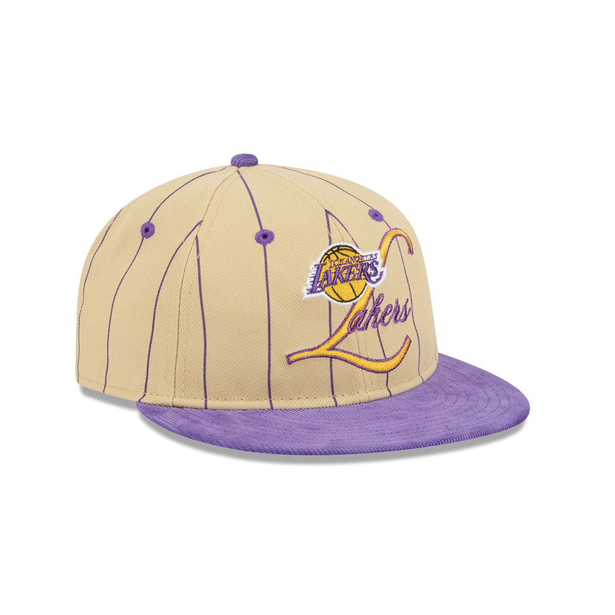 Los Angeles Lakers Pinstripe Script Retro Crown 9FIFTY Adjustable Hat