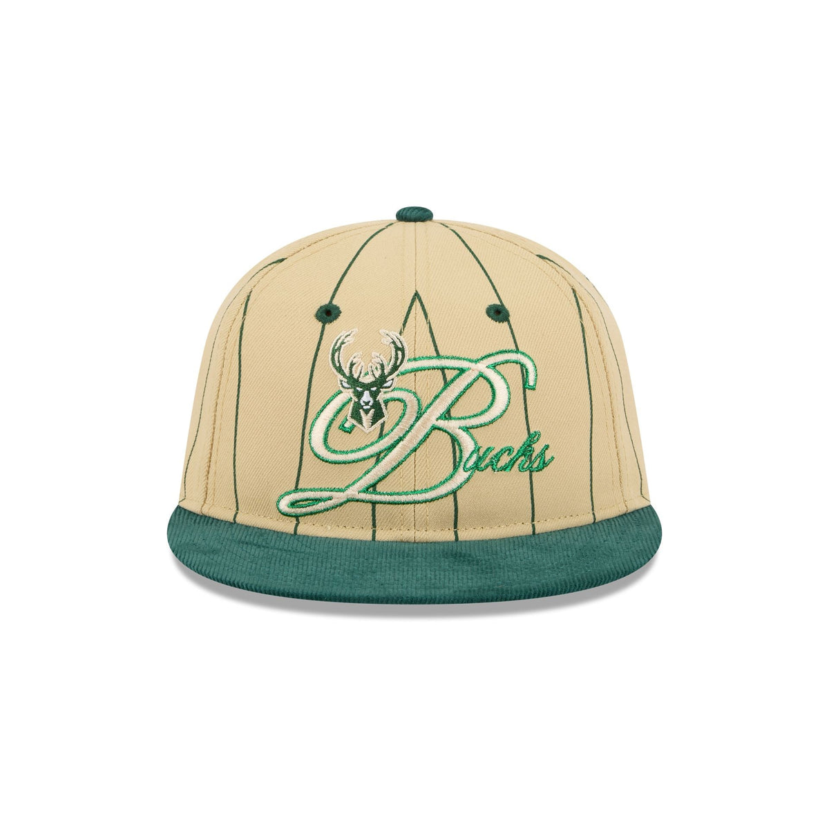 Milwaukee Bucks Pinstripe Script Retro Crown 9FIFTY Adjustable Hat
