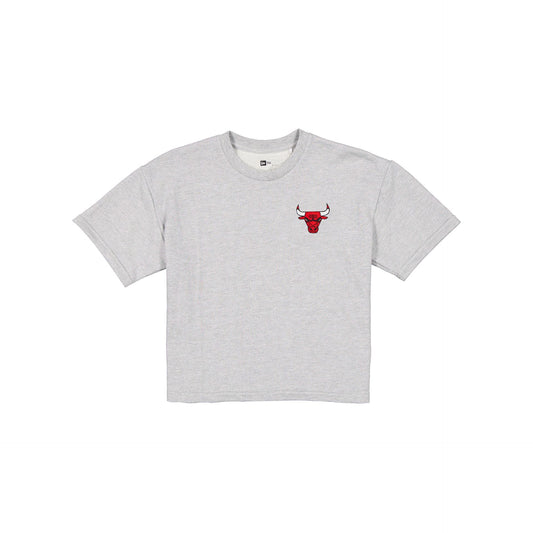 Chicago Bulls Glam Game Women's Cropped Heather Gray T-Shirt