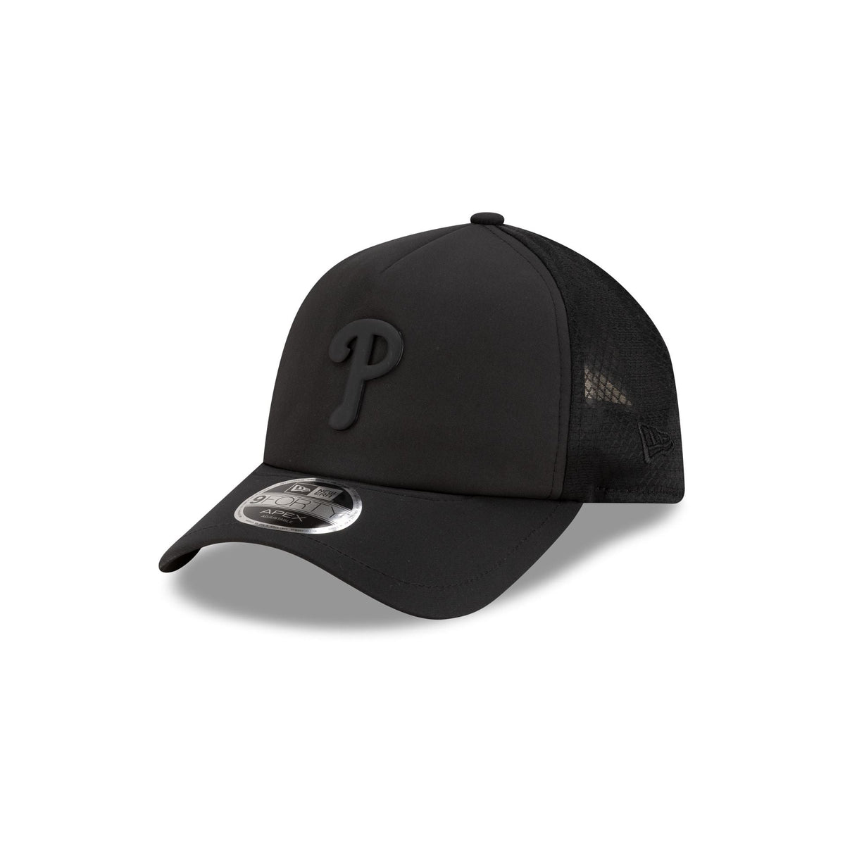 Philadelphia Phillies 2026 Batting Practice Black 9FORTY APEX Trucker Hat