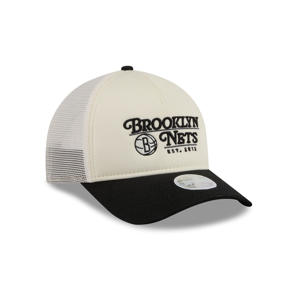 Brooklyn Nets Retro Chrome Women's White 9FORTY M-Crown A-Frame Trucker Hat
