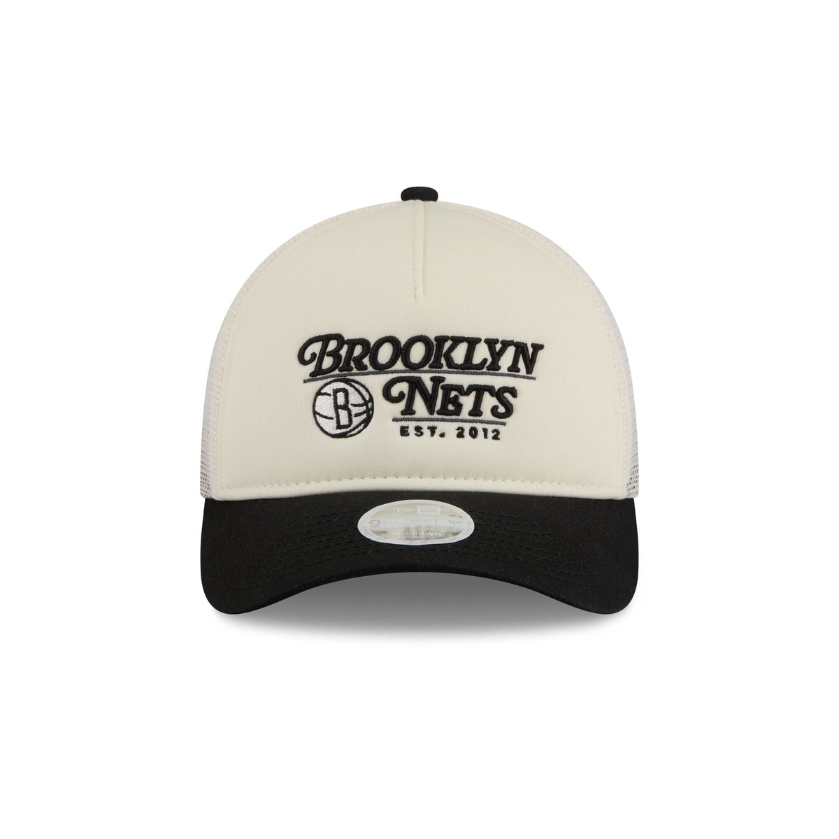 Brooklyn Nets Retro Chrome Women's White 9FORTY M-Crown A-Frame Trucker Hat