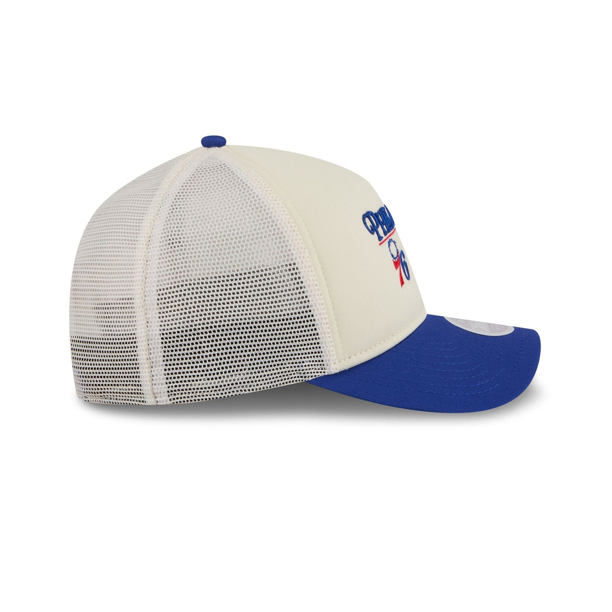 Philadelphia 76ers Retro Chrome Women's White 9FORTY M-Crown A-Frame Trucker Hat