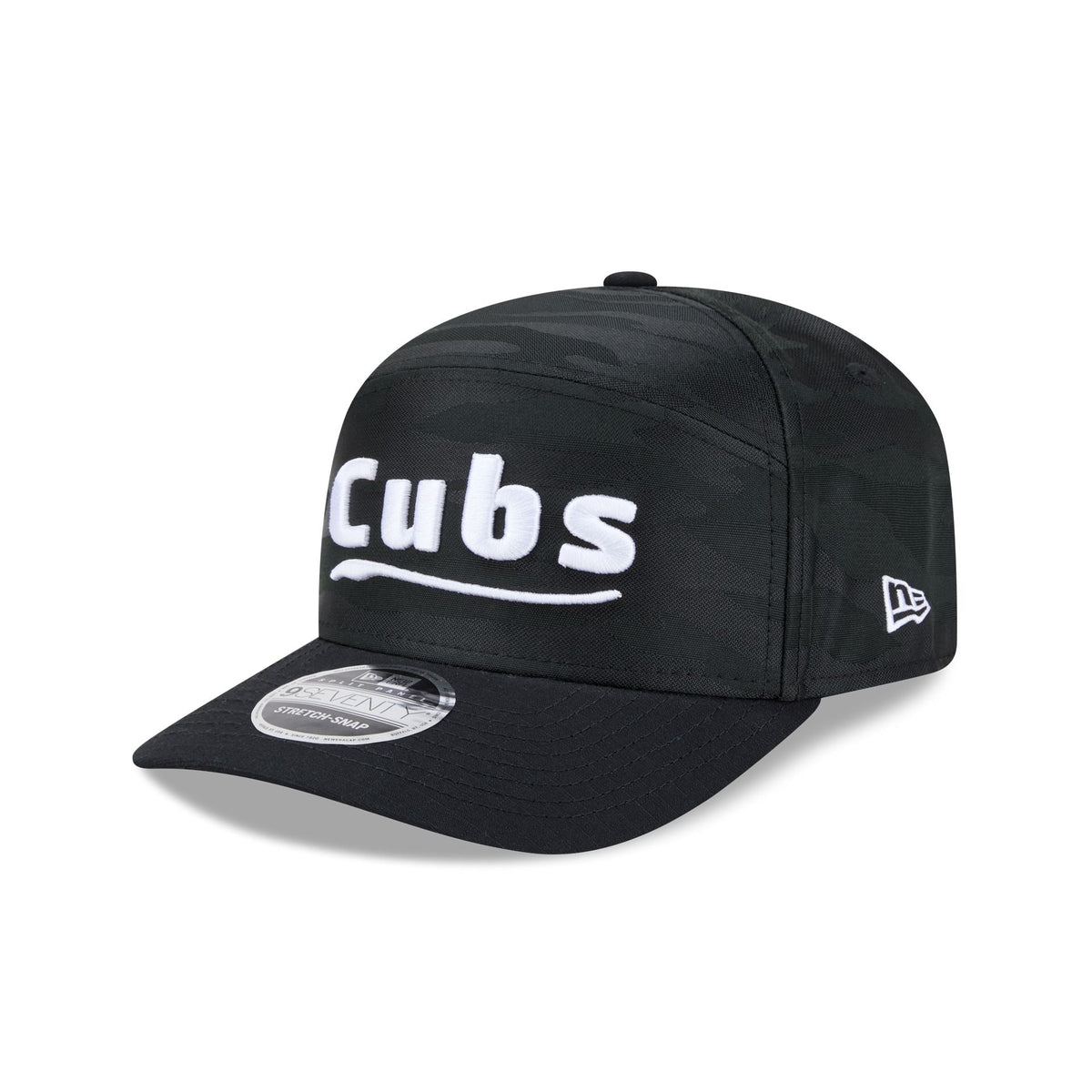 Chicago Cubs Black Camo Split Panel 9SEVENTY Stretch-Snap Hat