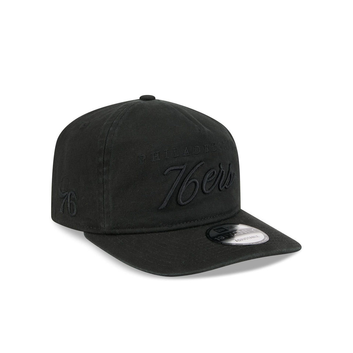 Philadelphia 76ers All Black Scripted 19TWENTY Adjustable Hat