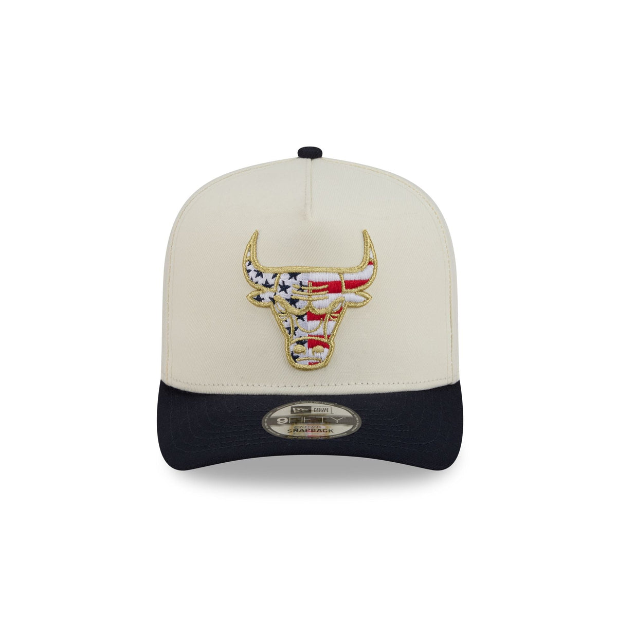 Chicago Bulls Chrome White Stars and Stripes 9FIFTY A-Frame Snapback Hat