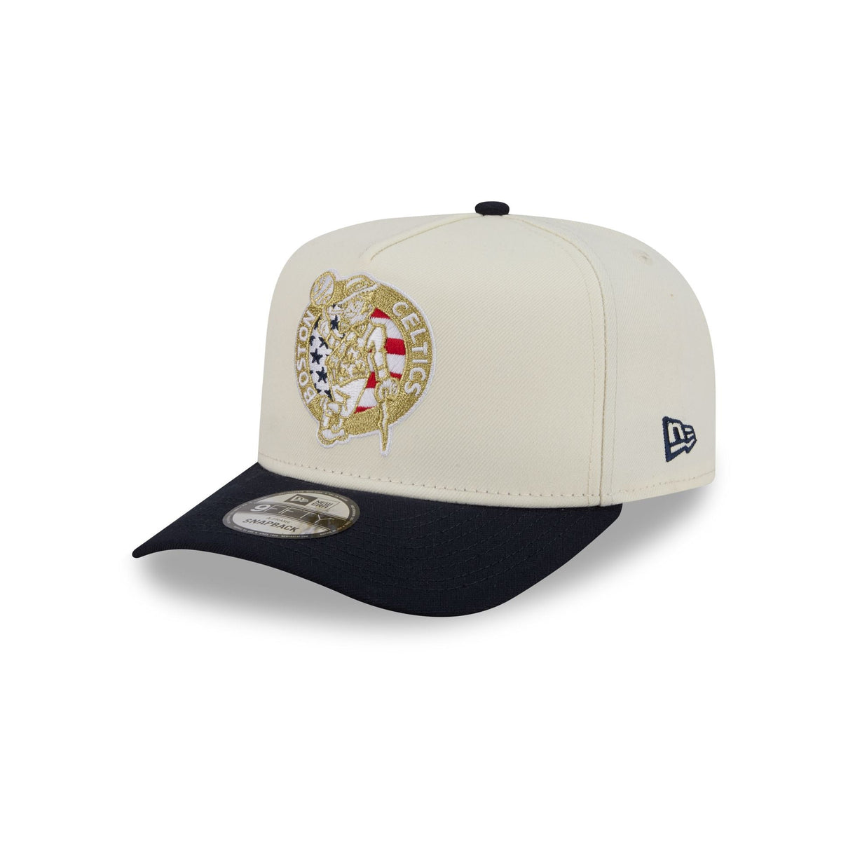 Boston Celtics Chrome White Stars and Stripes 9FIFTY A-Frame Snapback Hat