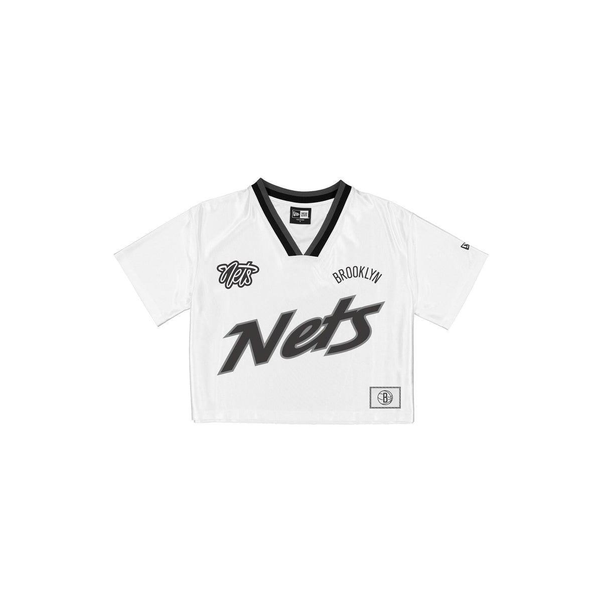 Brooklyn Nets Sport Classics Women's Cropped White T-Shirt
