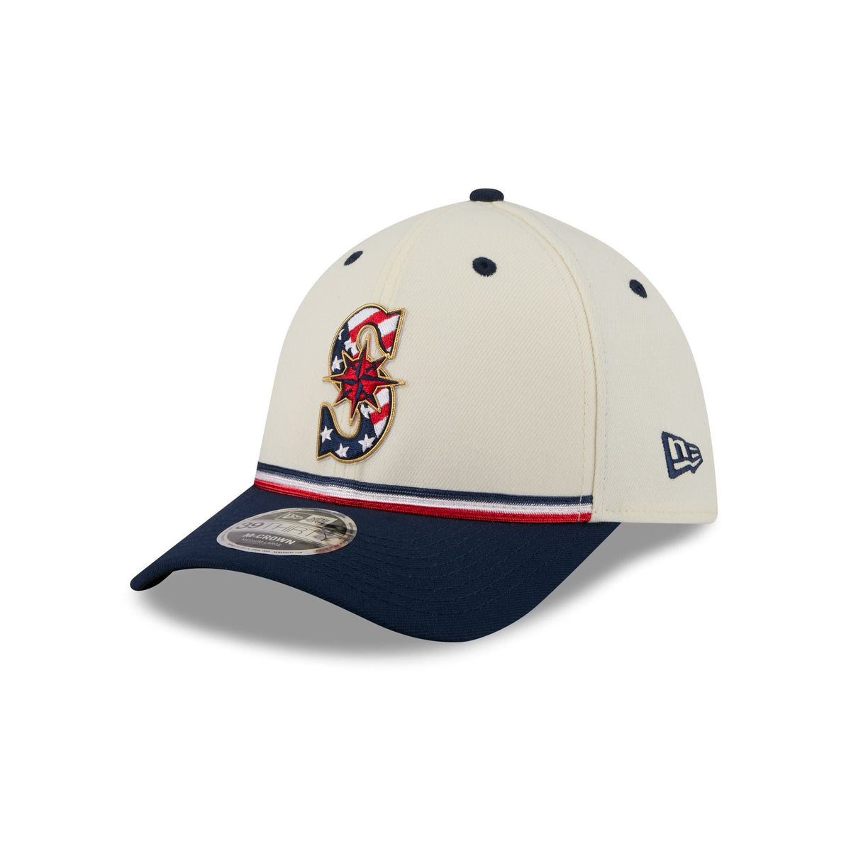 Seattle Mariners Independence Day 2026 39THIRTY M-Crown Stretch Fit Hat