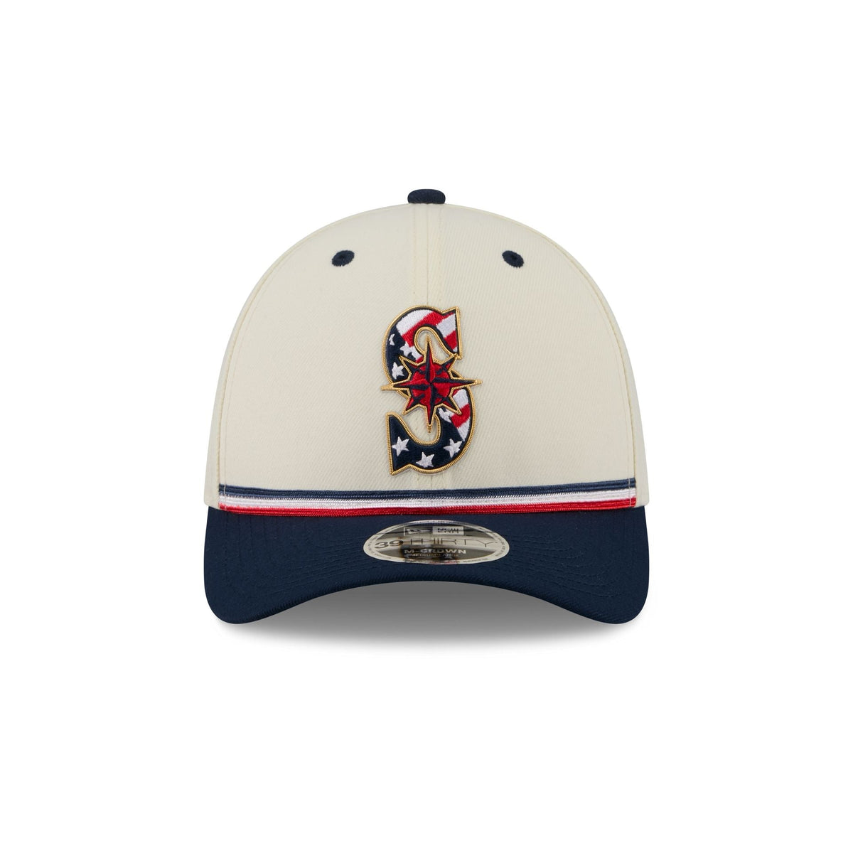 Seattle Mariners Independence Day 2026 39THIRTY M-Crown Stretch Fit Hat