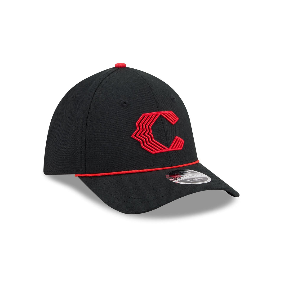 Cincinnati Reds 2026 City Connect Black 39THIRTY M-Crown Stretch Fit Hat
