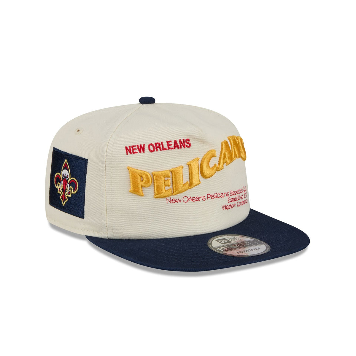 New Orleans Pelicans Conference Script Chrome White 19TWENTY Adjustable Hat