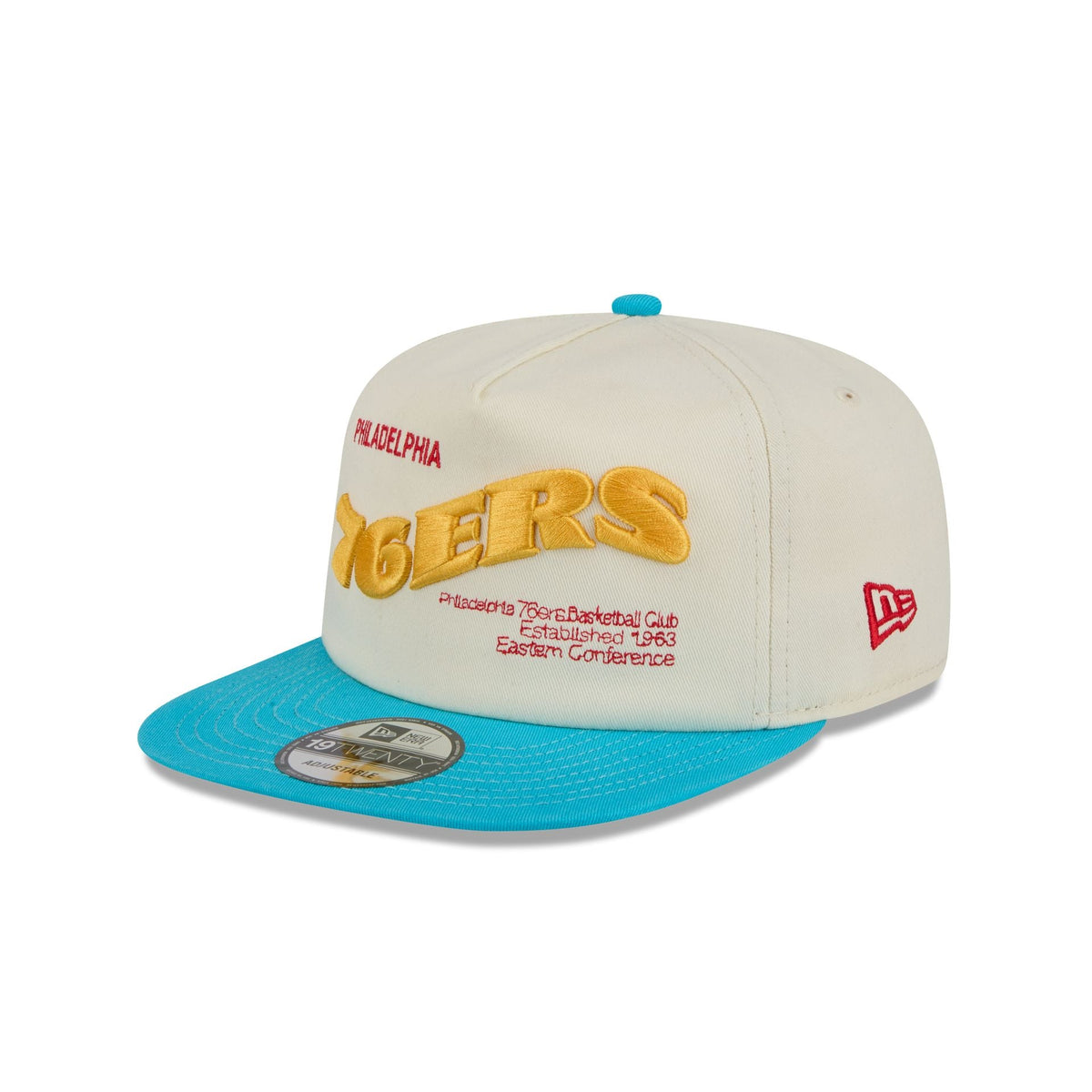 Philadelphia 76ers Conference Script Chrome White 19TWENTY Adjustable Hat