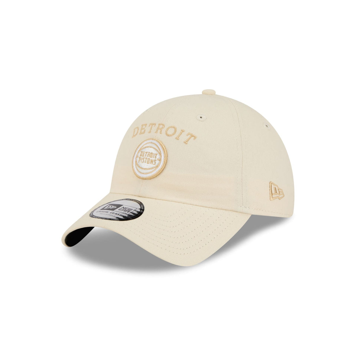 Detroit Pistons Team Logo Cream Casual Classic Adjustable Hat