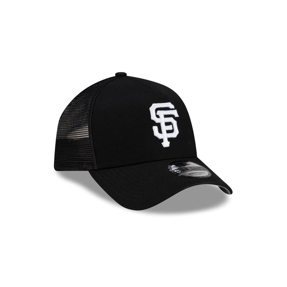 San Francisco Giants Side Script Black 9FORTY A-Frame Trucker Hat