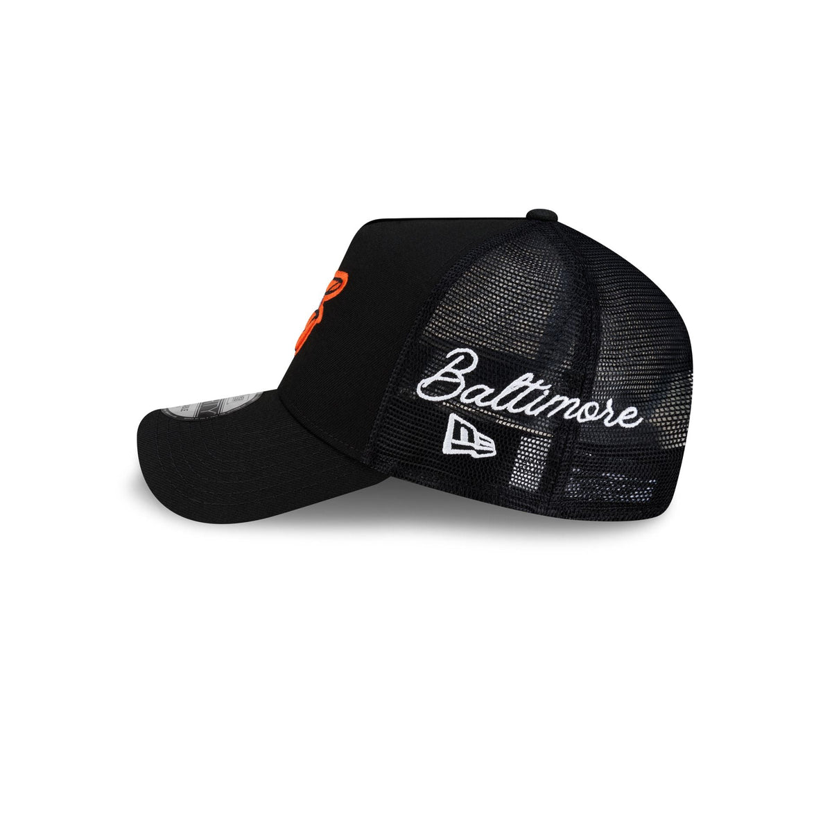 Baltimore Orioles Side Script 9FORTY A-Frame Trucker Hat