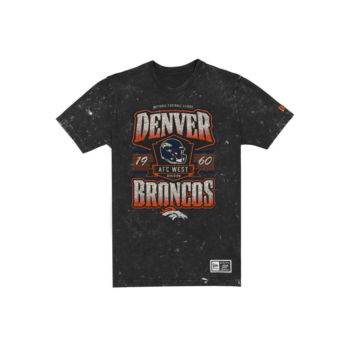 Denver Broncos Throwback Washed Graphic Black T-Shirt