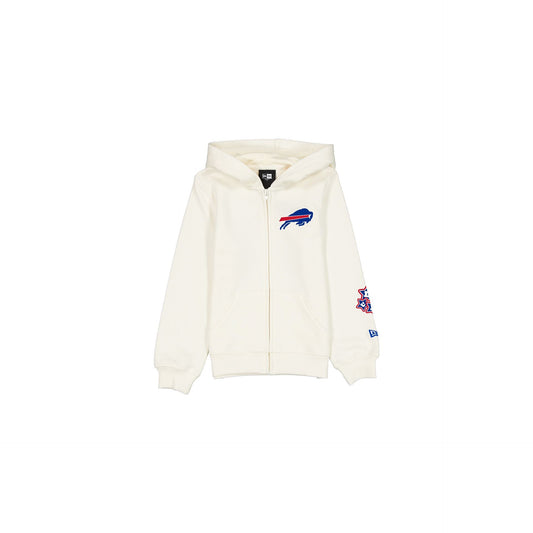 Buffalo Bills Girls Chrome White Full-Zip Hoodie