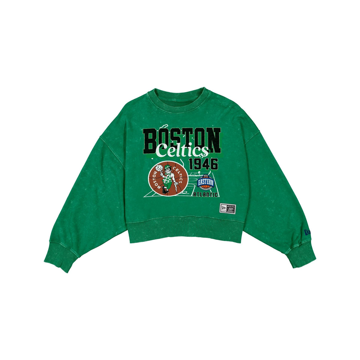 Boston Celtics Women's Throwback Cropped Washed Crewneck