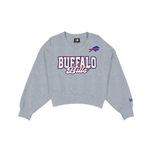 Buffalo Bills Women's Heather Gray Glitter Crewneck