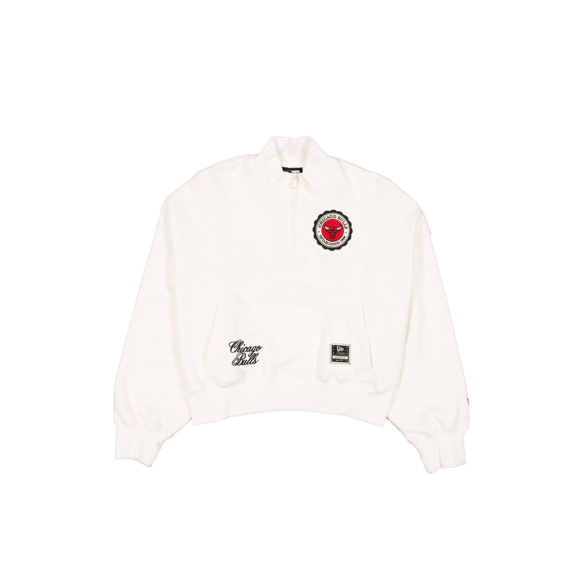 Chicago Bulls Women's Chrome White Quarter Zip
