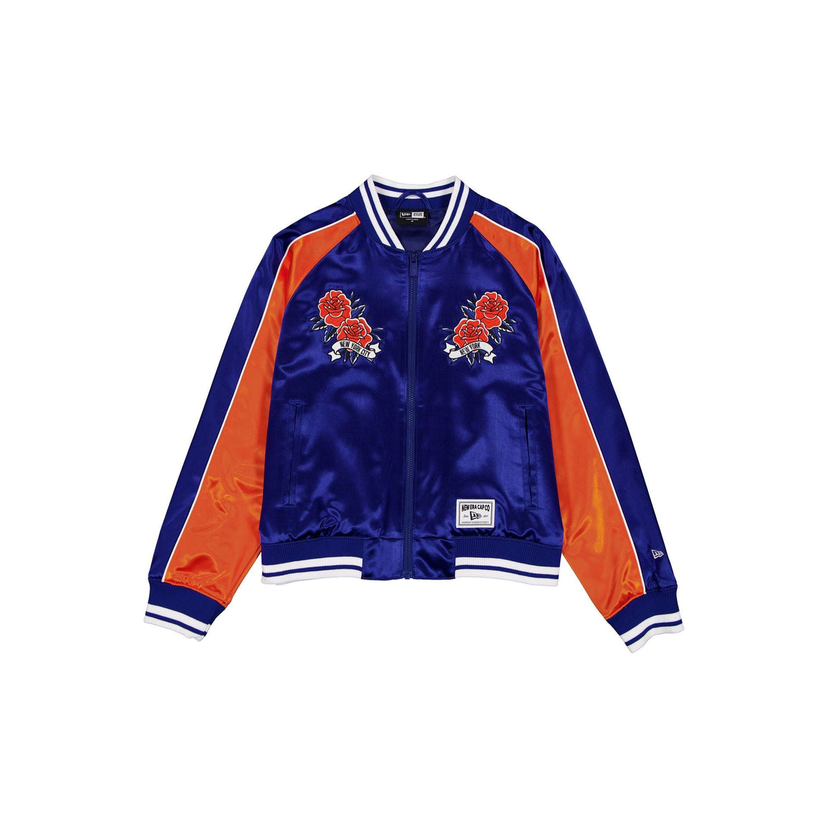 New York Knicks Women's Floral Satin Varsity Jacket