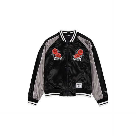 Brooklyn Nets Women's Floral Satin Varsity Jacket