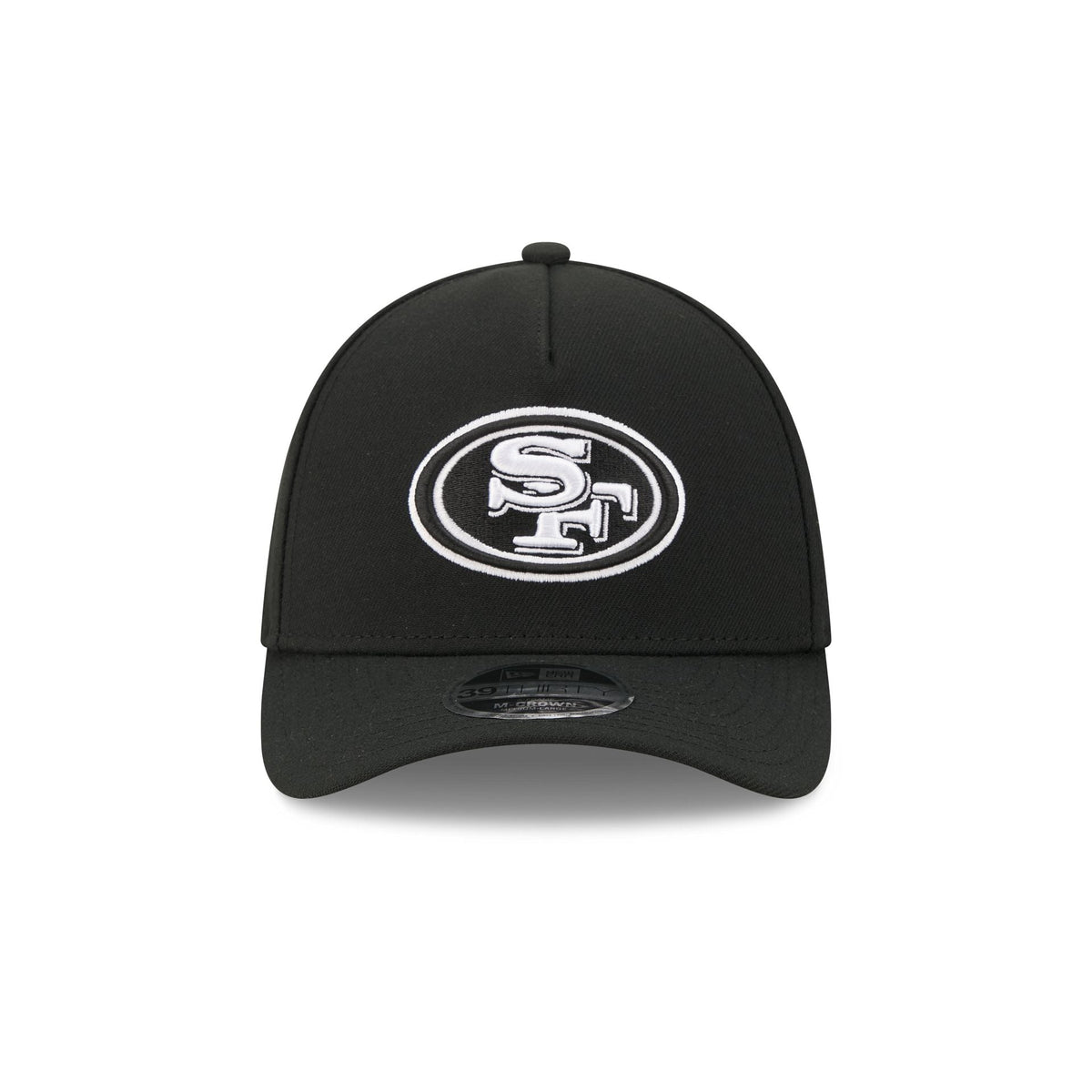 San Francisco 49ers Poly Black & White 39THIRTY M-Crown A-Frame Stretch Fit Hat