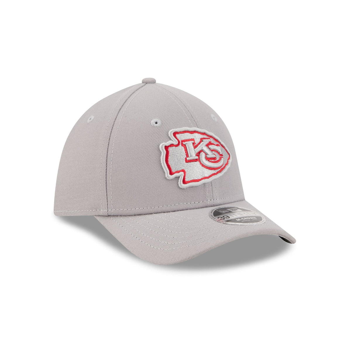 Kansas City Chiefs Poly Gray 39THIRTY M-Crown Stretch Fit Hat