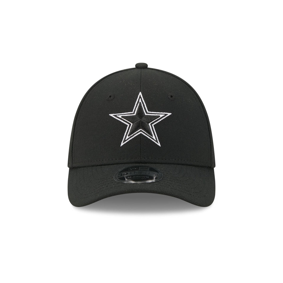 Dallas Cowboys Poly Black & White 39THIRTY M-Crown Stretch Fit Hat