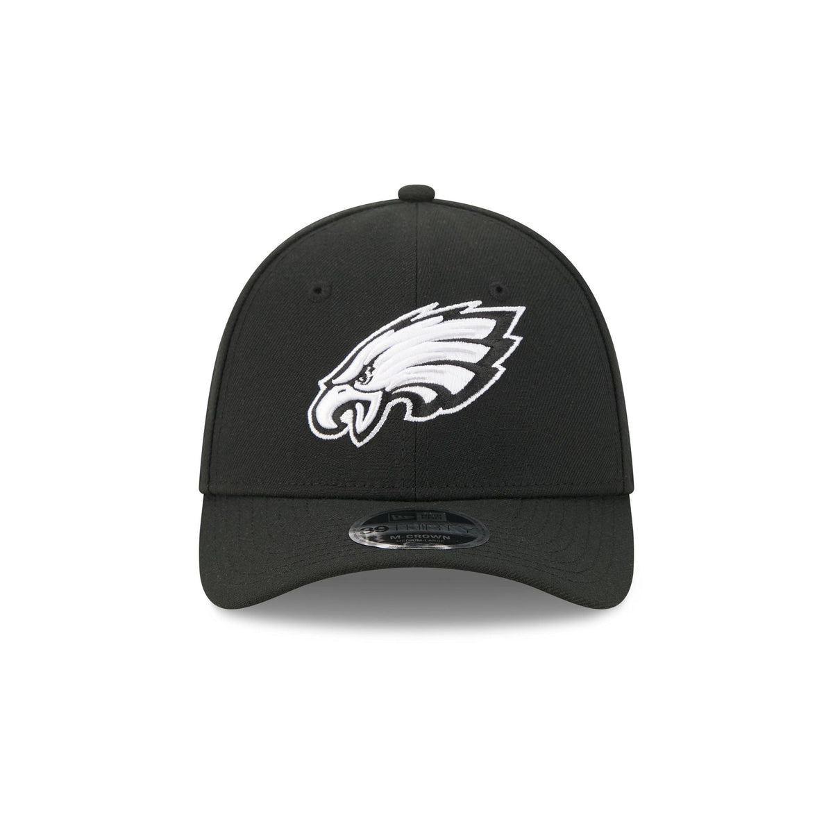 Philadelphia Eagles Poly Black & White 39THIRTY M-Crown Stretch Fit Hat
